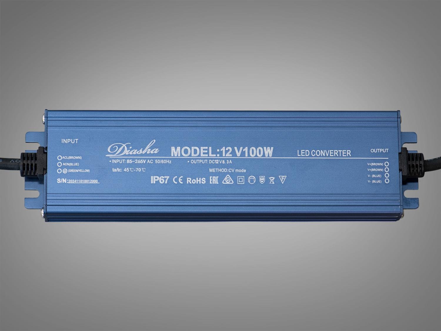 Блок живлення для підключення LED стрічки 12 В 100 Вт 8,33А (NP-12 В-100w-IP67) - фото 2 Блок живлення для підключення LED стрічки 12 В 100 Вт 8,33А (NP-12 В-100w-IP67) - фото 2