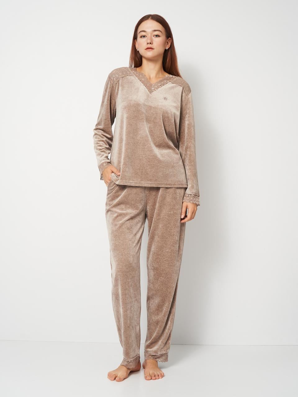 Костюм домашний женский Cotpark кофта/брюки 4XL Кофейный (30398-B-04-4XL) Костюм домашний женский Cotpark кофта/брюки 4XL Кофейный (30398-B-04-4XL)