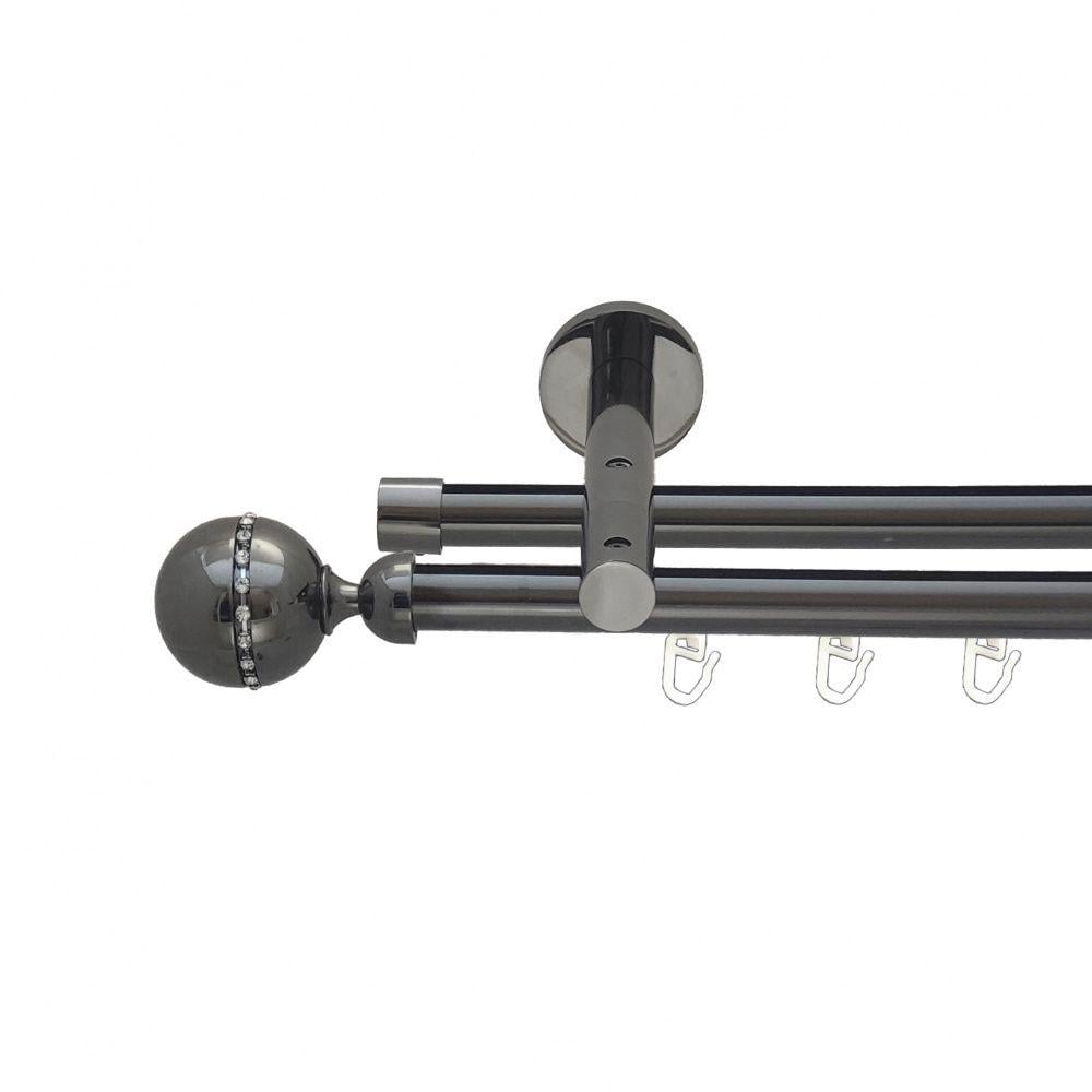 Карниз металевий Orvit Кортеза дворядний реверсивний/профільна труба Онікс 19/19 мм 240 см (6679306)