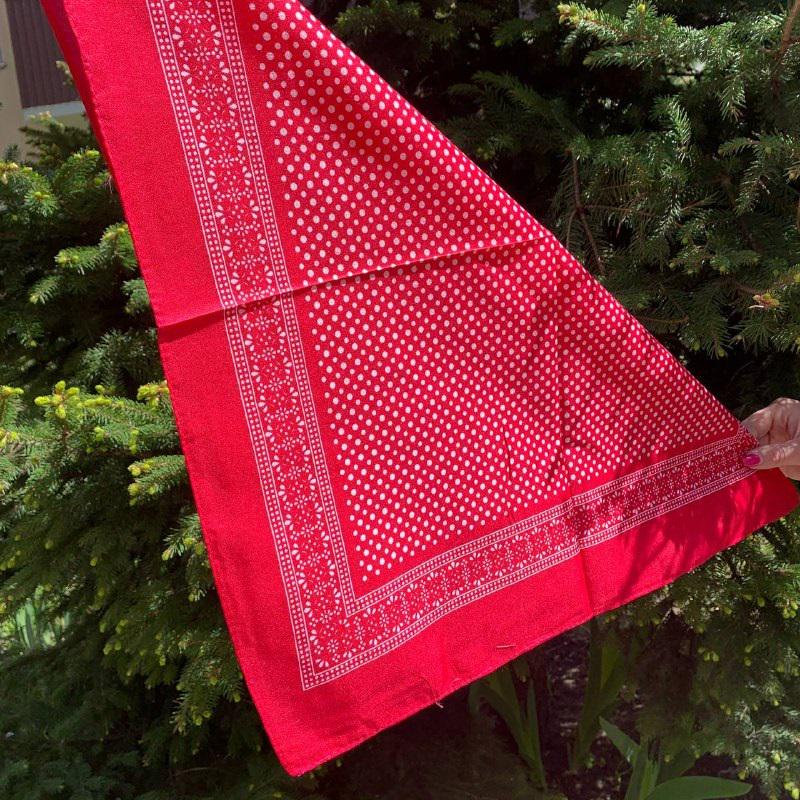 Бандана з візерунком у горошок 10550 55х55 см Малиновий (4557744) - фото 4