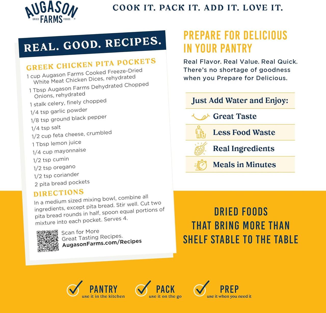 Сублімоване м'ясо курки шматочками Augason farms 15 порцій (101103) - фото 5 Сублімоване м'ясо курки шматочками Augason farms 15 порцій (101103) - фото 5