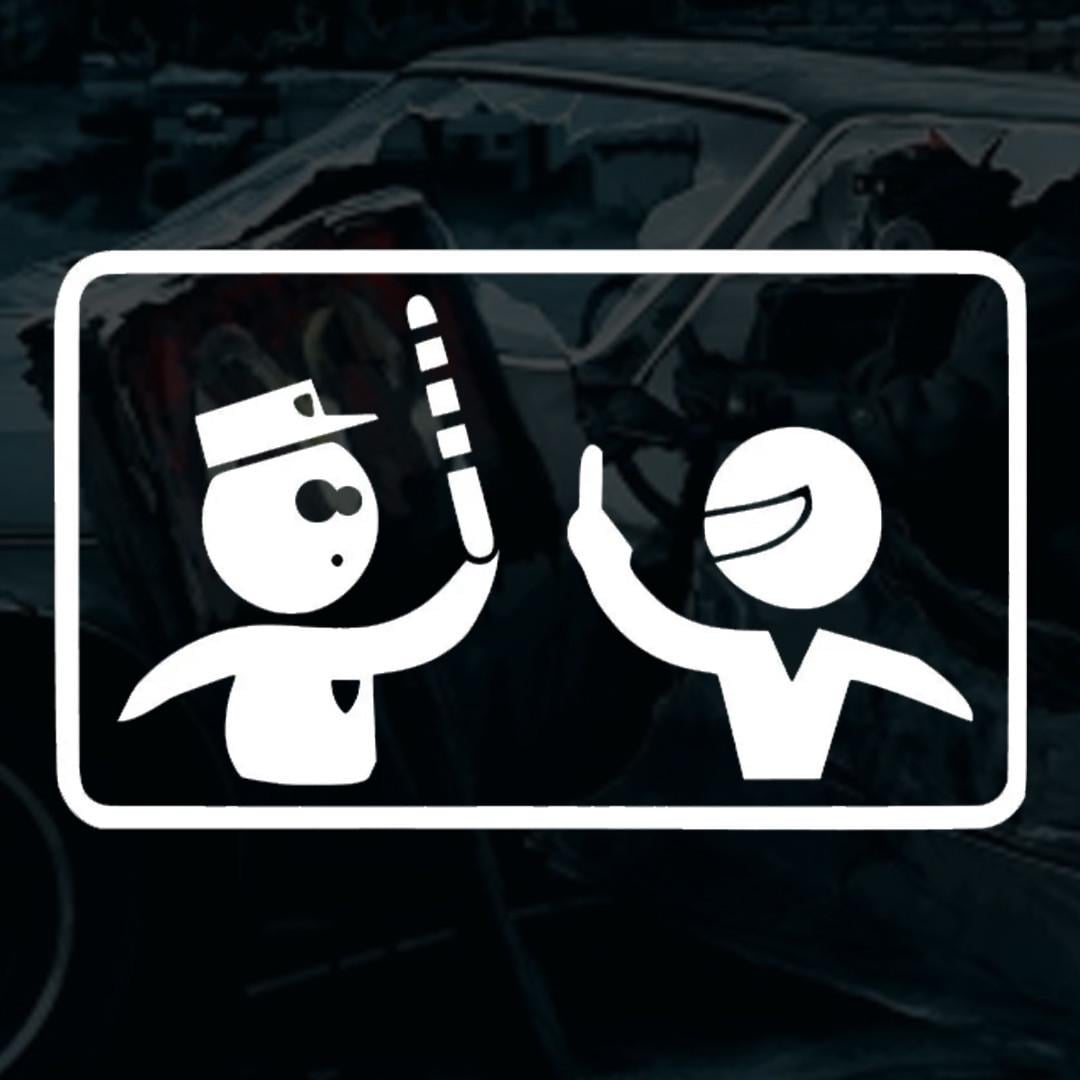 Наклейка автомобильная с рисунком Полиция и монтажная пленка 13х22 см (2103705646)