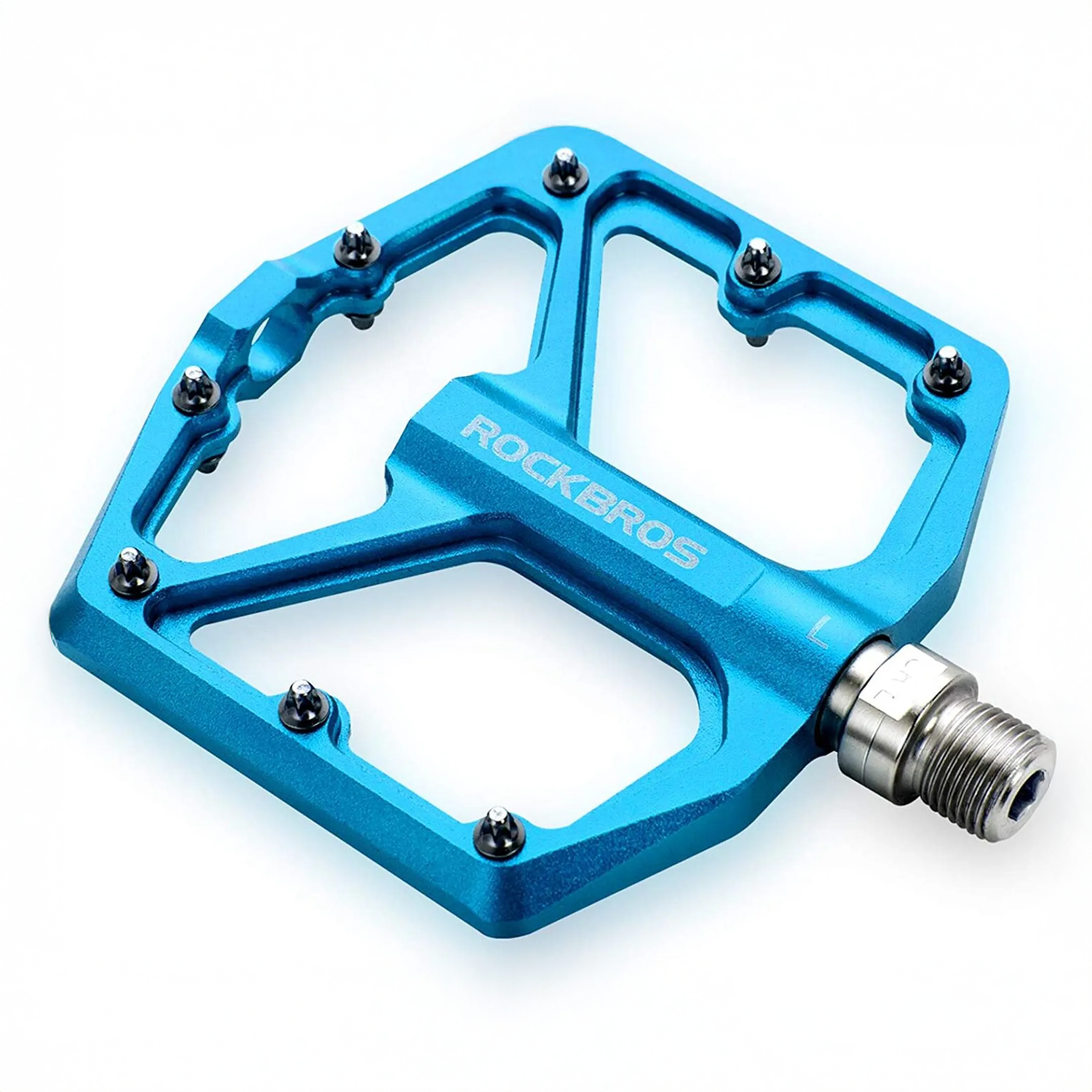 Педалі велосипедні ROCKBROS K203 на промислових підшипниках з шипами алюмінієві Blue (001142)