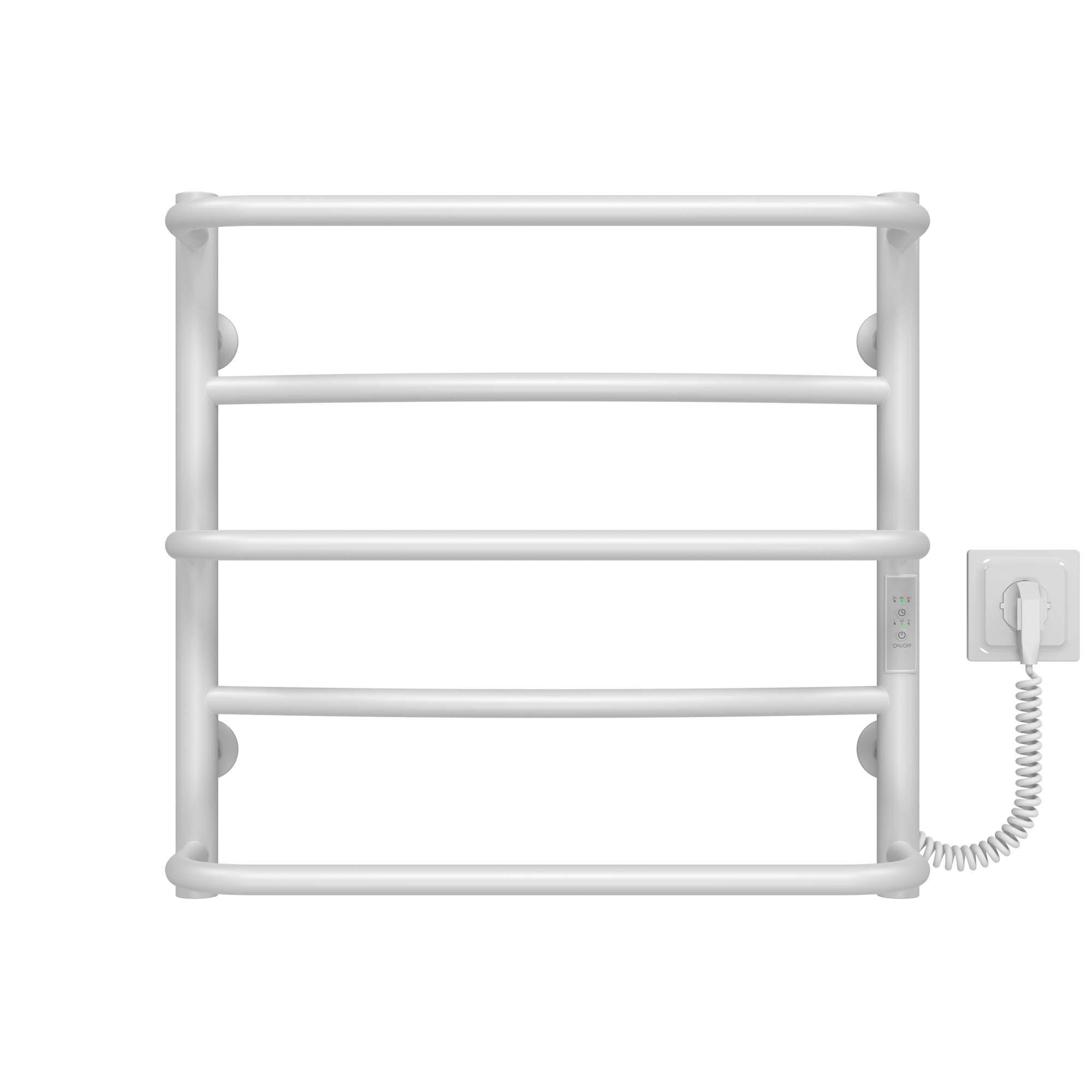 Полотенцесушитель электрический Deffi Аквамикс П5 WD03 правое подключение нержавеющая сталь 500х500 мм Белый (C.AM.50.50.5.E.W.R.3)