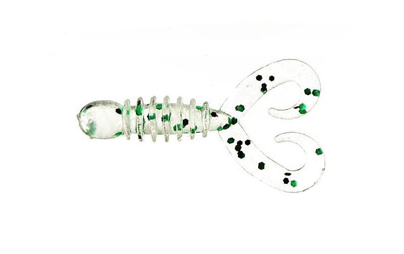 Силіконовий твістер Fox Sparus №007B для мікроджигу їстівний 4 см Clear/Silver/Green (6647)