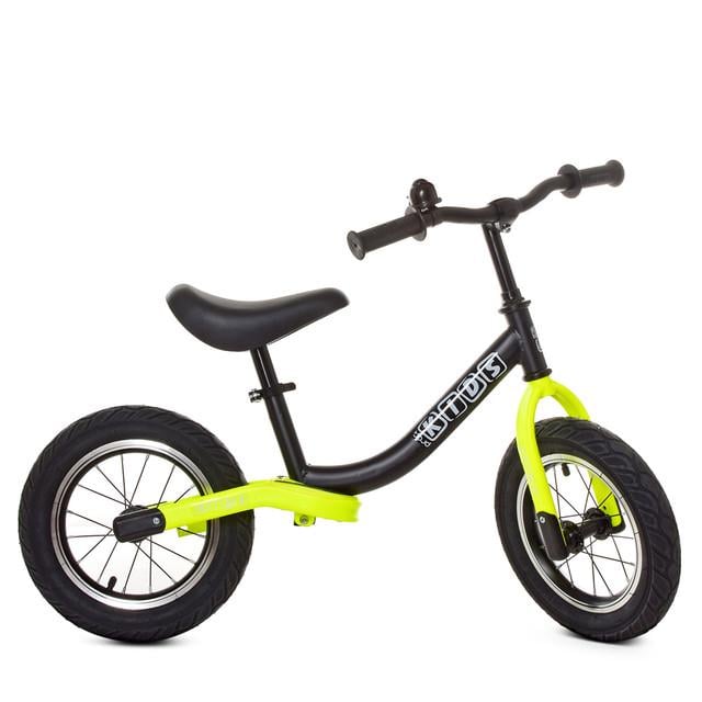 Біговел дитячий PROFI KIDS на сталевій рамі 12" M 5460A-8 Чорно-салатовий