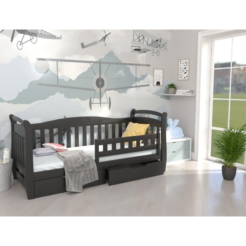 Кровать односпальная в детскую Luna mebli Доминик с бортиком/ящиками 90x190 см Венге (19049971)