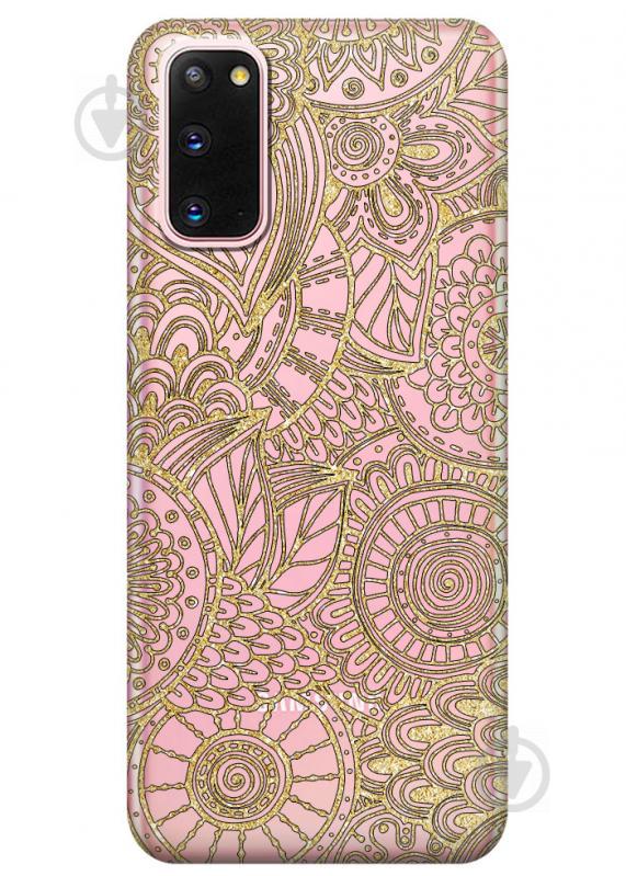 Прозрачный силиконовый чехол iSwag для Samsung Galaxy S20 с рисунком - Золотая мандала (M1006)