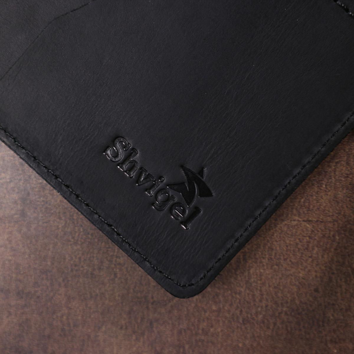 Тревел-кейс из натуральной кожи Shvigel 16516 матовый Черный - фото 8