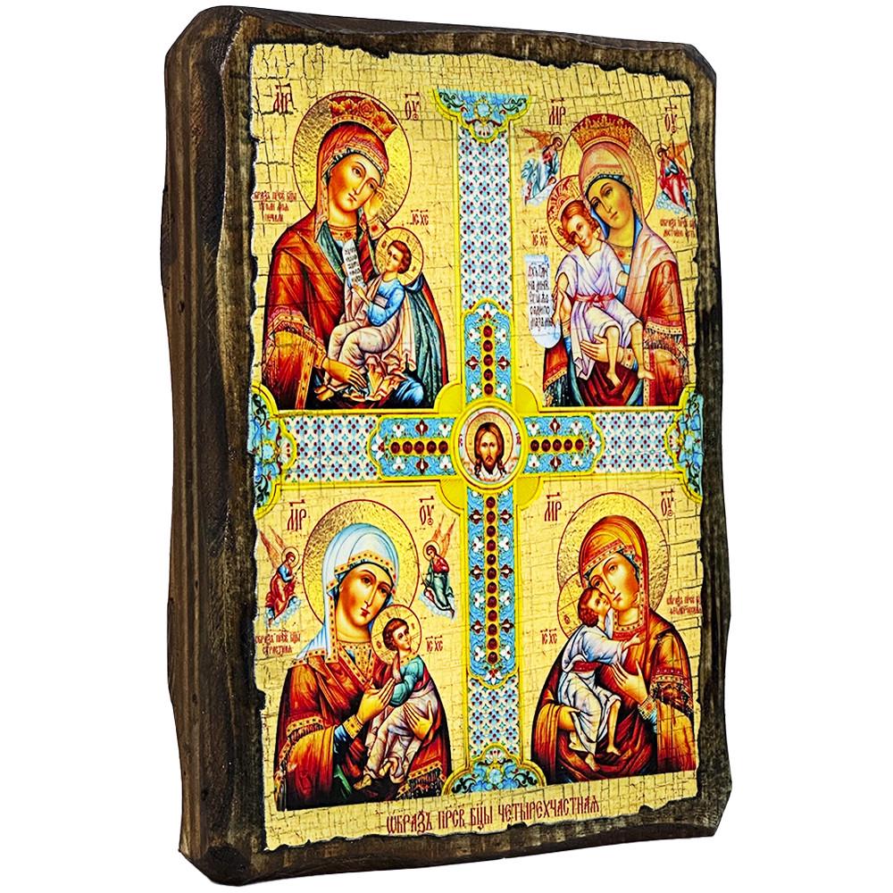 Ікона Богородиця Чотиричасткова під старовину (1146-1) Ікона Богородиця Чотиричасткова під старовину (1146-1)