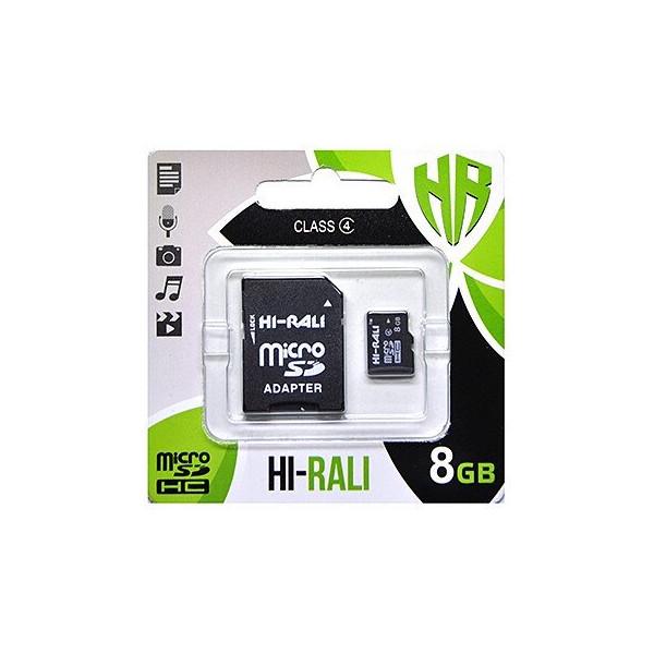 Карта памяти Hi-Rali MicroSDHC 8GB Class 4 Hi-Rali + SD-adapter (HI-8GBSDCL4-01)