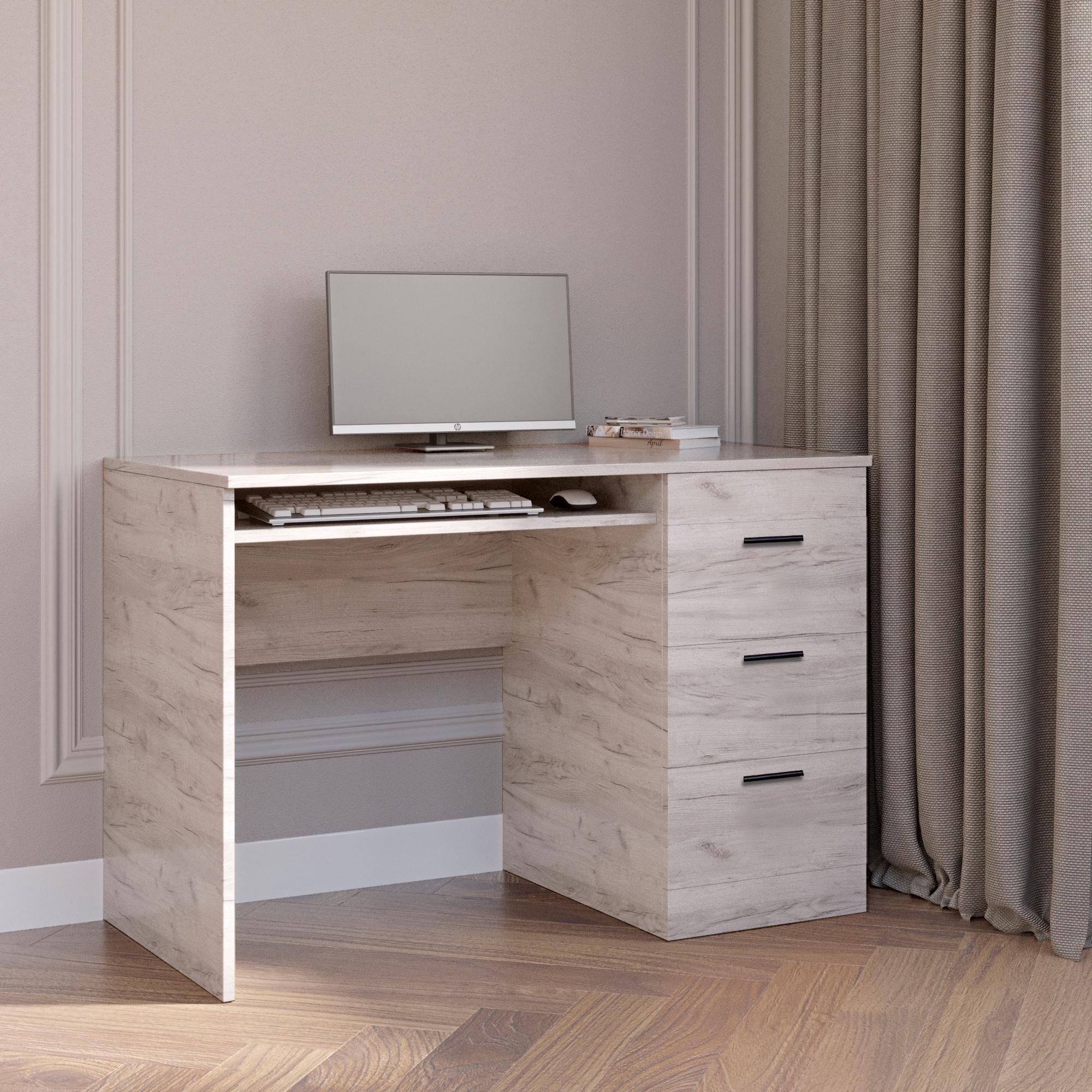 Стіл письмовий Еверест Соната 110х55х75,5 см Дуб крафт білий - фото 2 Стіл письмовий Еверест Соната 110х55х75,5 см Дуб крафт білий - фото 2