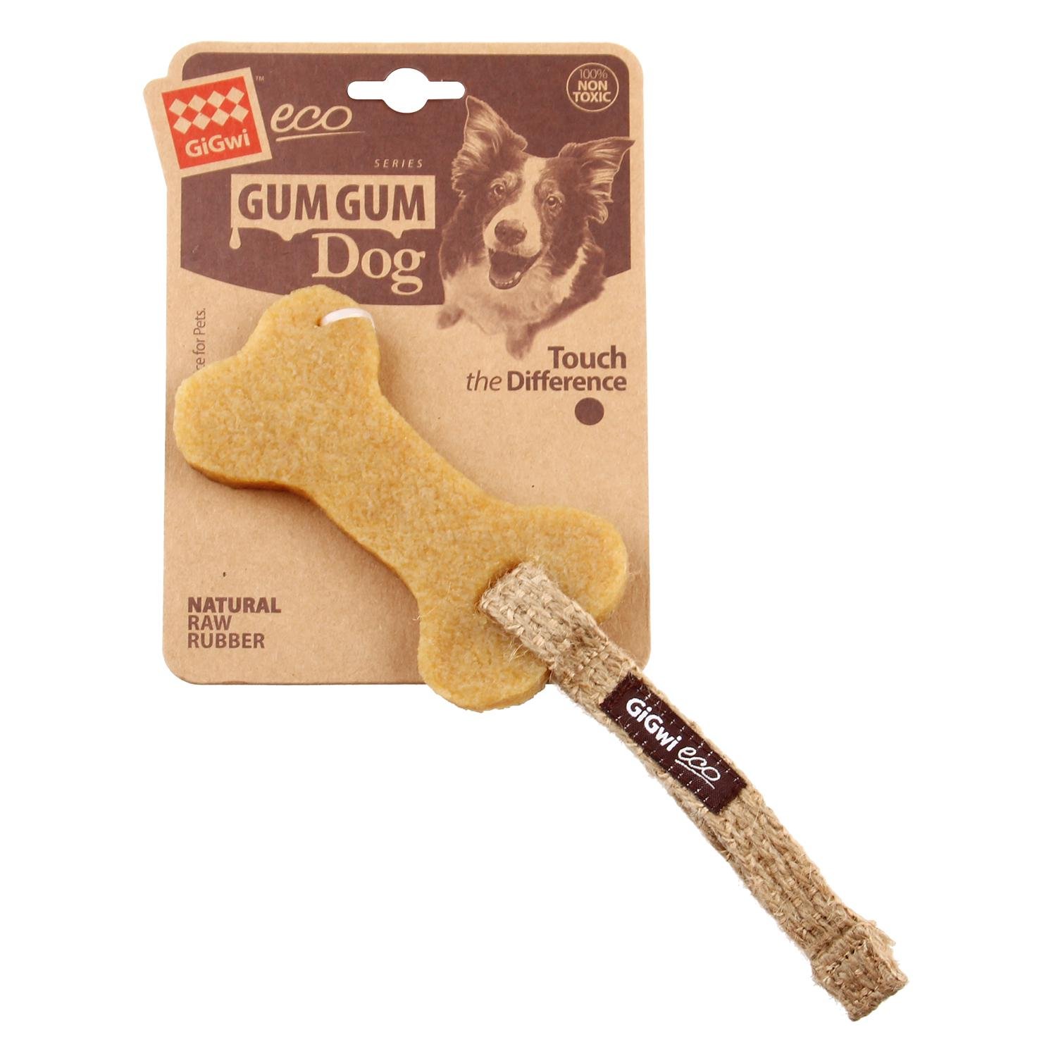 Игрушка для собак GiGwi Gum gum Маленькая кость каучук пенька 9 см