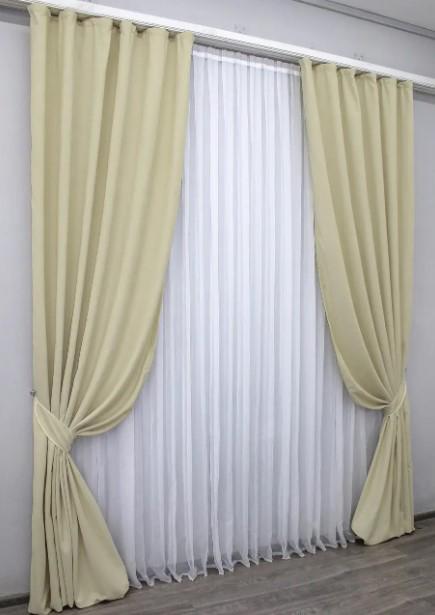 Тканина для штор мікровелюр SPARTA Кремовий (844ш) - фото 3 Тканина для штор мікровелюр SPARTA Кремовий (844ш) - фото 3