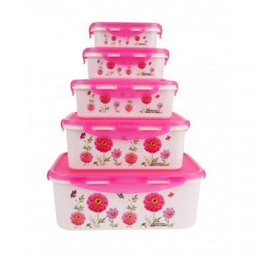 Набір контейнерів Unique UN-1514-5 Рожевий Набір контейнерів Unique UN-1514-5 Рожевий