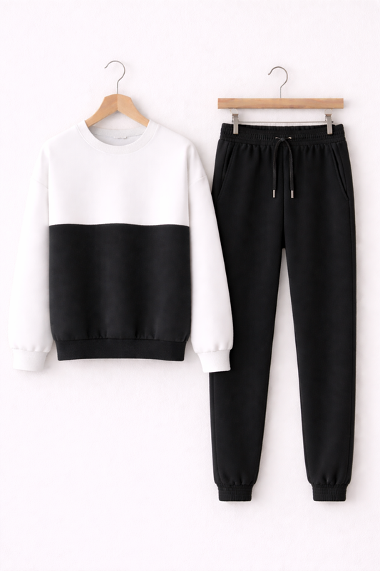 Спортивний костюм чоловічий весняний Zruchno світшот та штани S Чорно-білий (33500685)