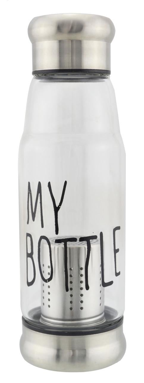 Бутылка стеклянная My Bottle с ситечком для заварки 420 мл Silver (3_2668)