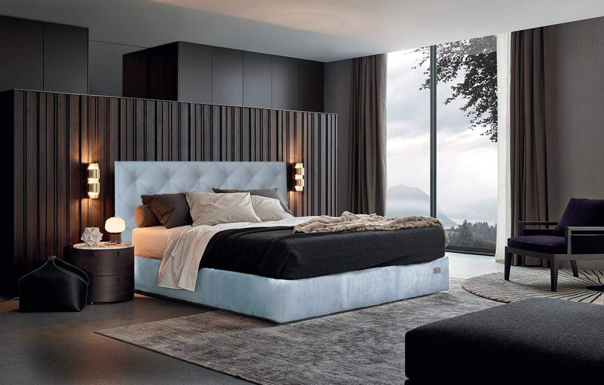 Кровать с подъемным механизмом Bristol Comfort Cervo 31 140x200 см Синий