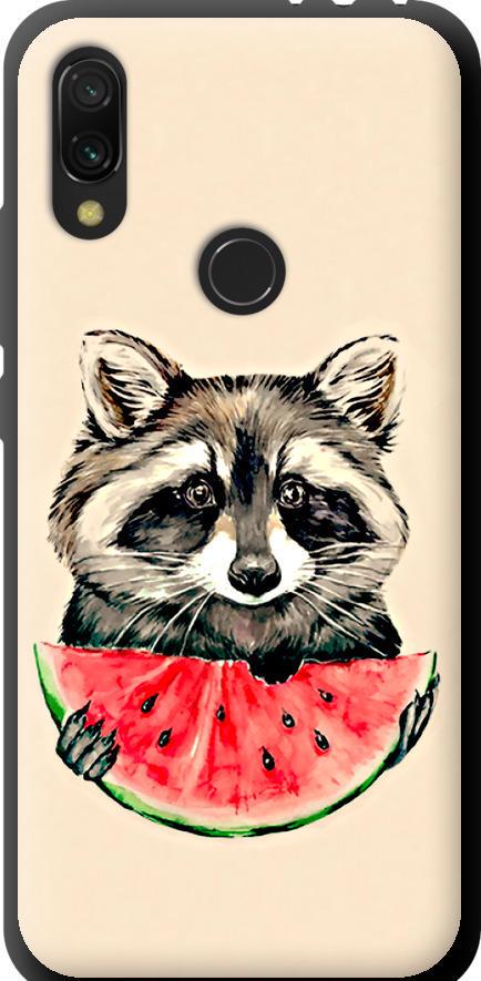 Чехол на Xiaomi Redmi 7 Енотик с арбузом (4605b-1669-42517)