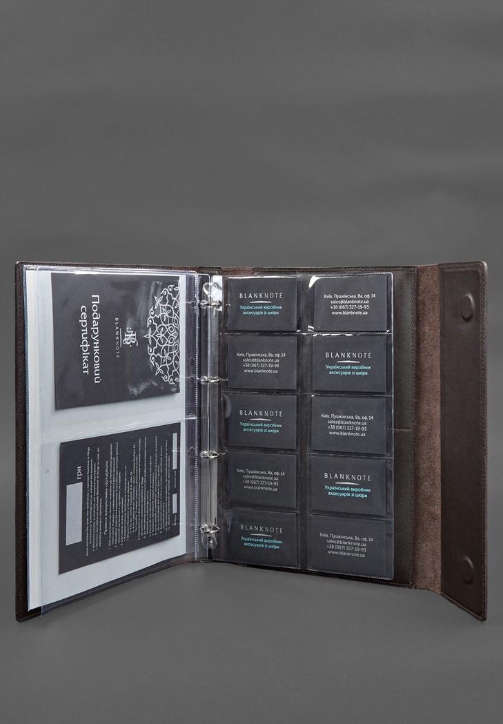 Шкіряна папка для документів сімейна на сегрегаторі з файлами А4 Темно-коричневий (A-028607) - фото 8 Шкіряна папка для документів сімейна на сегрегаторі з файлами А4 Темно-коричневий (A-028607) - фото 8