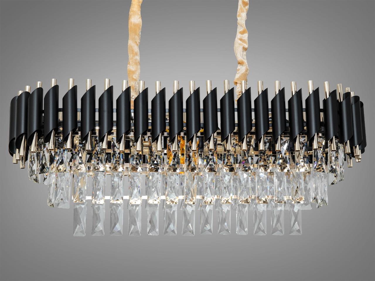 Люстра классическая Diasha 9001-800x300BK+SGD на 8 ламп Черный/Золотой (30302108)