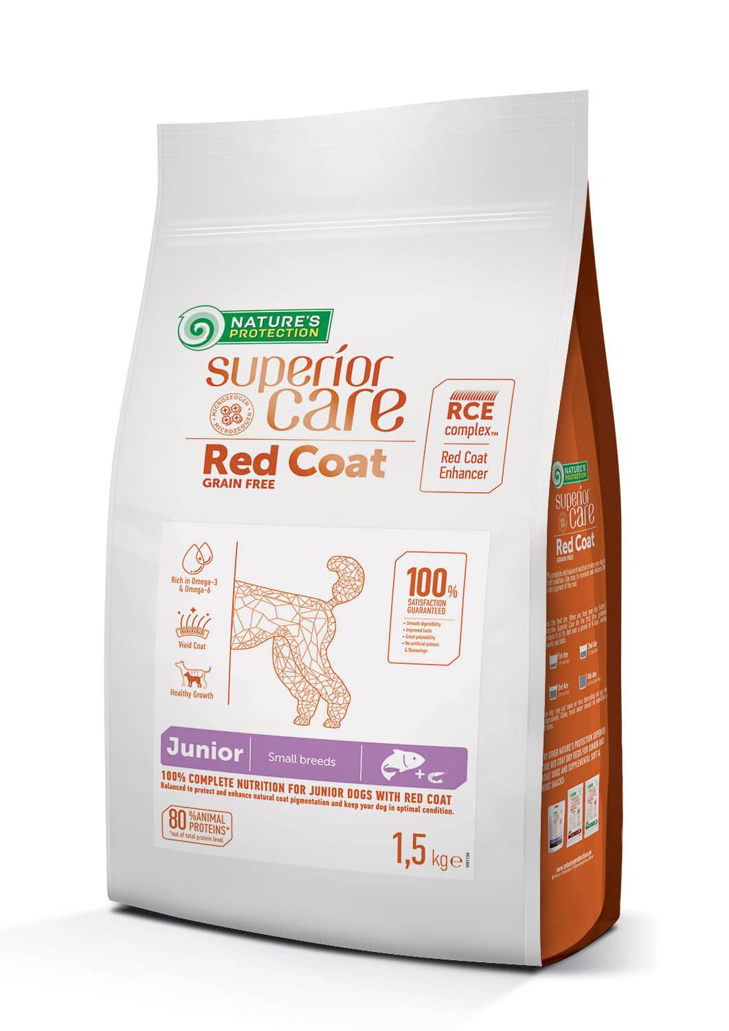 Корм сухой для щенков Nature's Protection Superior Care Red Coat Grain Free Junior Small Breeds Salmon 1,5 кг (24148993)