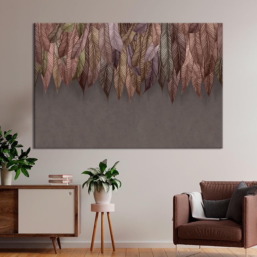 Картина на холсте Свисающие тропические листья 80x54 см (V603-1_L)