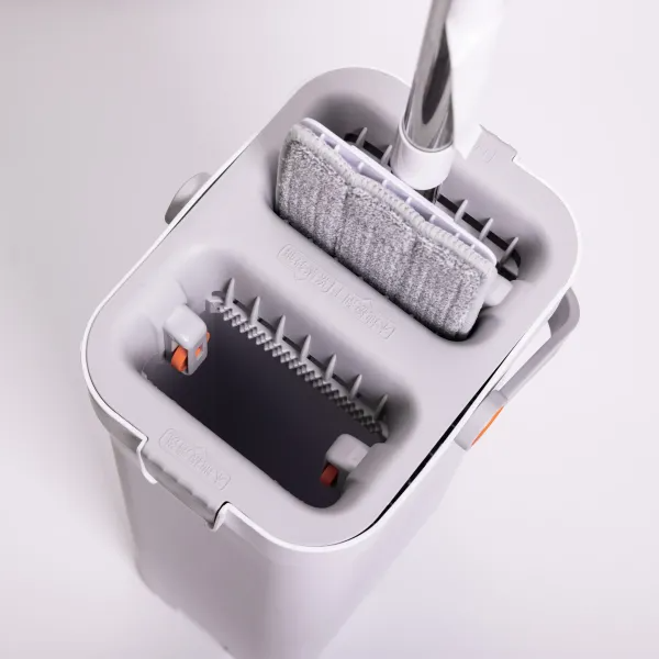 Комплект для уборки швабра плоская и ведро с 2 отсеками с отжимом Белый (HP-35015-19) - фото 5 Комплект для уборки швабра плоская и ведро с 2 отсеками с отжимом Белый (HP-35015-19) - фото 5