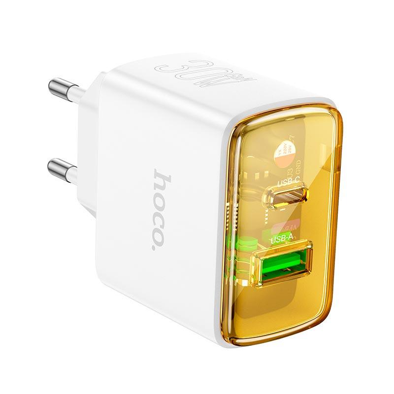 Зарядний пристрій мережевий Hoco Smart charger CS42A 30 Вт USB/USB-C Білий Зарядний пристрій мережевий Hoco Smart charger CS42A 30 Вт USB/USB-C Білий