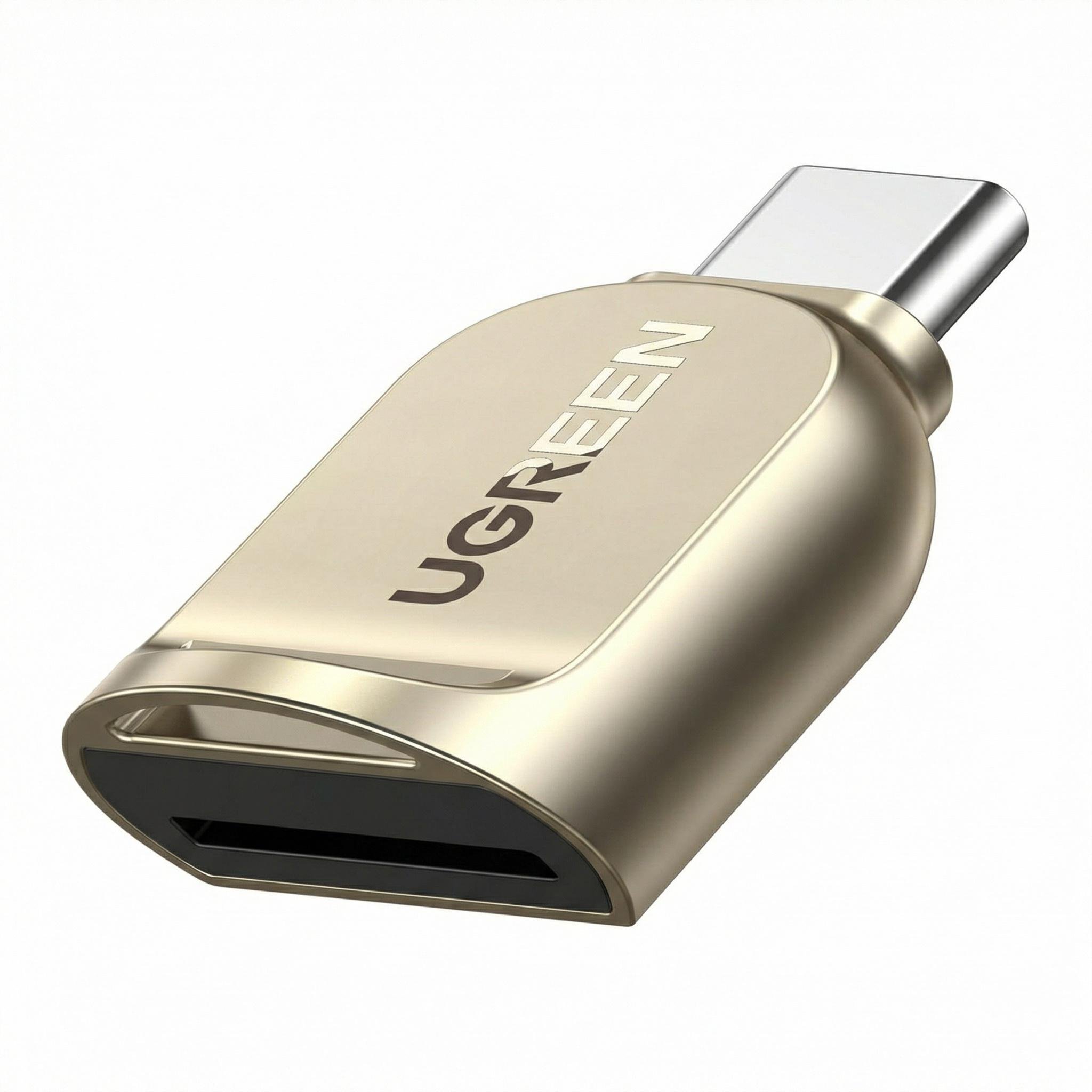 Кардридер для Micro SD UGREEN CM331 USB-C/USB 3.0/OTG Gold (80124)