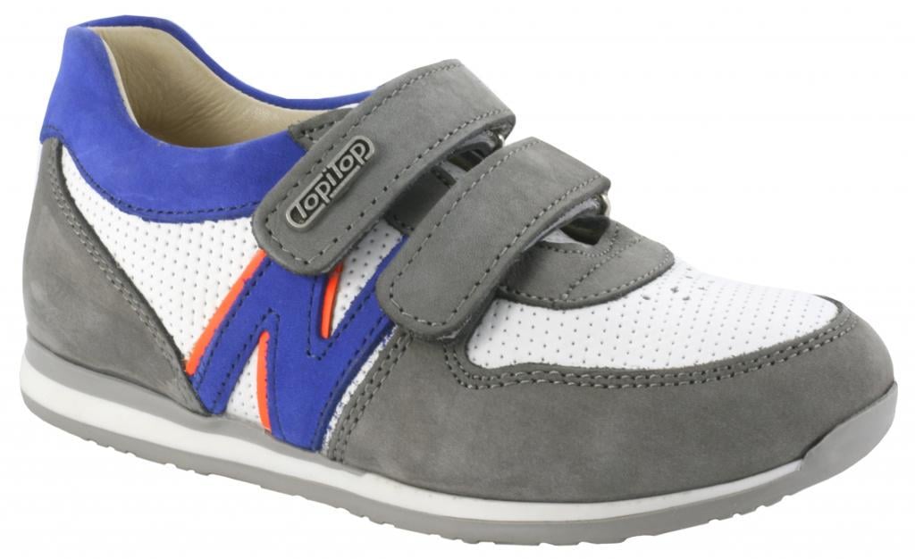 Кроссовки Topitop для мальчиков кожа/нубук р. 21 Серо-белый (1056)