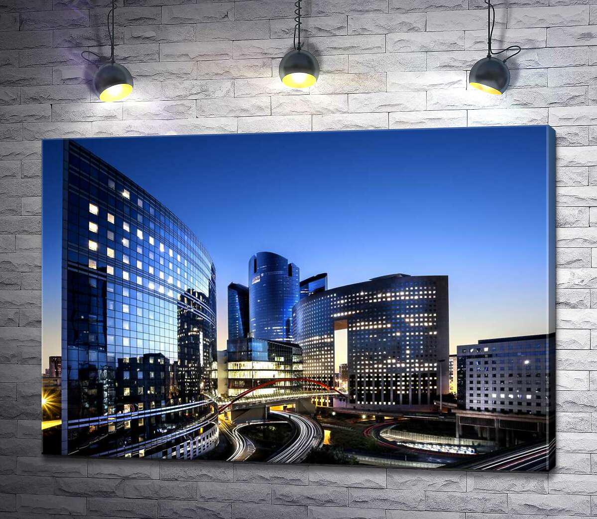 Картина ArtPoster "Парижский Манхэттен" (La Défense) в вечерних сумерках 100x69 см Модуль №1 (000450)