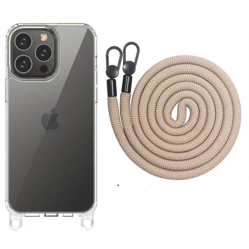 Противоударный Чехол TPU Transparent with Straps для Apple iPhone 14 Pro (6.1") Clay