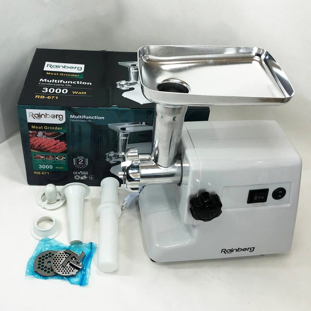 М'ясорубка Rainberg RB-671 3000 Вт (0193) - фото 10 М'ясорубка Rainberg RB-671 3000 Вт (0193) - фото 10