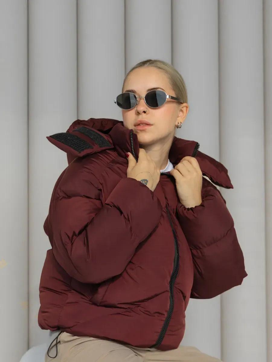 Пуховик жіночий Quadro зимовий до -15°С з капюшоном оверсайз L/XL Бордовий (26531/5/2) - фото 4 Пуховик жіночий Quadro зимовий до -15°С з капюшоном оверсайз L/XL Бордовий (26531/5/2) - фото 4