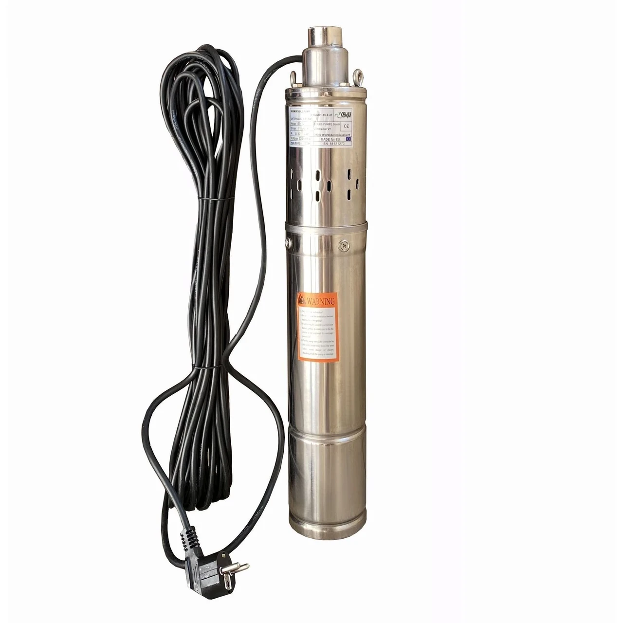 Насос скважинный шнековый VOLKS pumpe 3,5 QGD 1-50-0,37 кВт и кабель 15 м/3,5" (24209692)