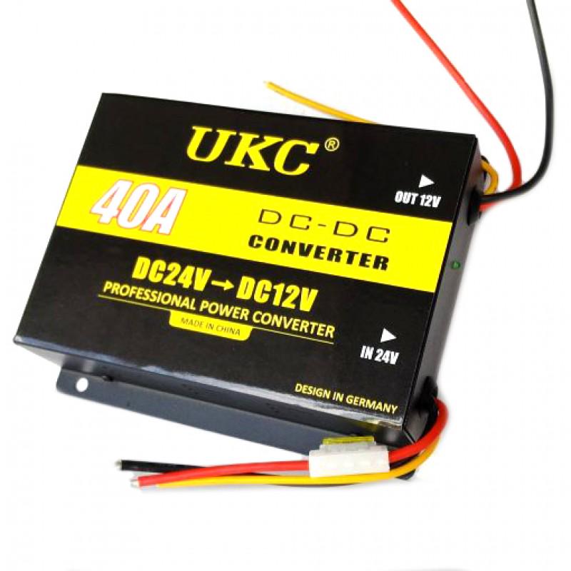 Автомобильный конвертер UKC DC/DC 24V-12V 40A до 480 Вт Черный - фото 2