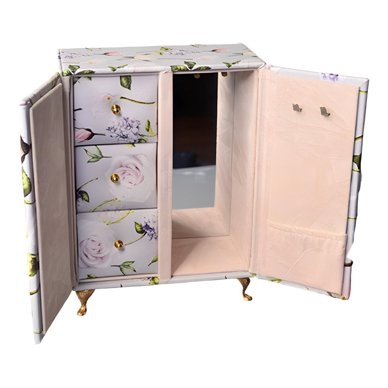 Сундук-органайзер для украшений с зеркалом 17х22х8 см Голубой (24-158)