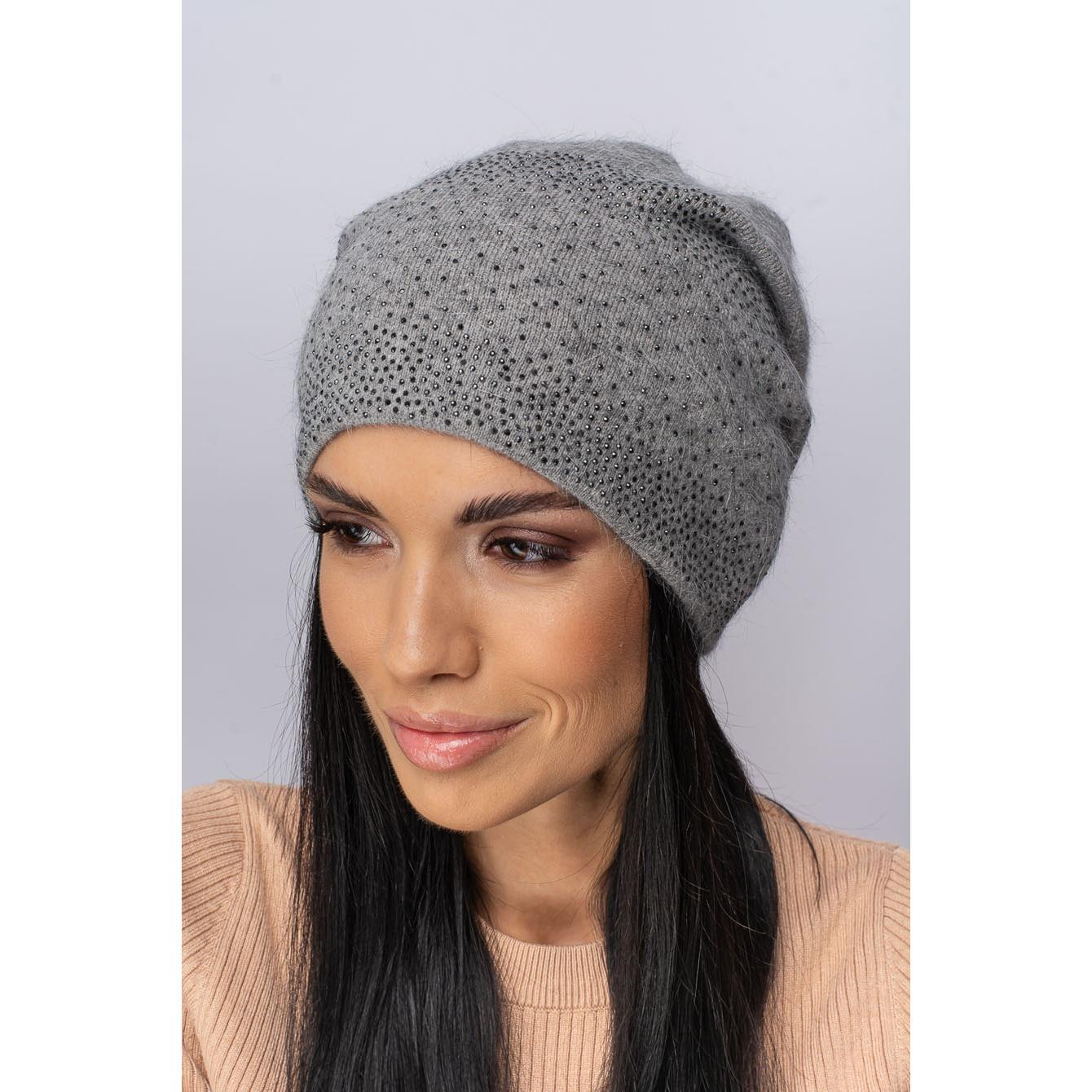 Шапка женская ангоровая Leks Сузирья one size Серый Шапка женская ангоровая Leks Сузирья one size Серый