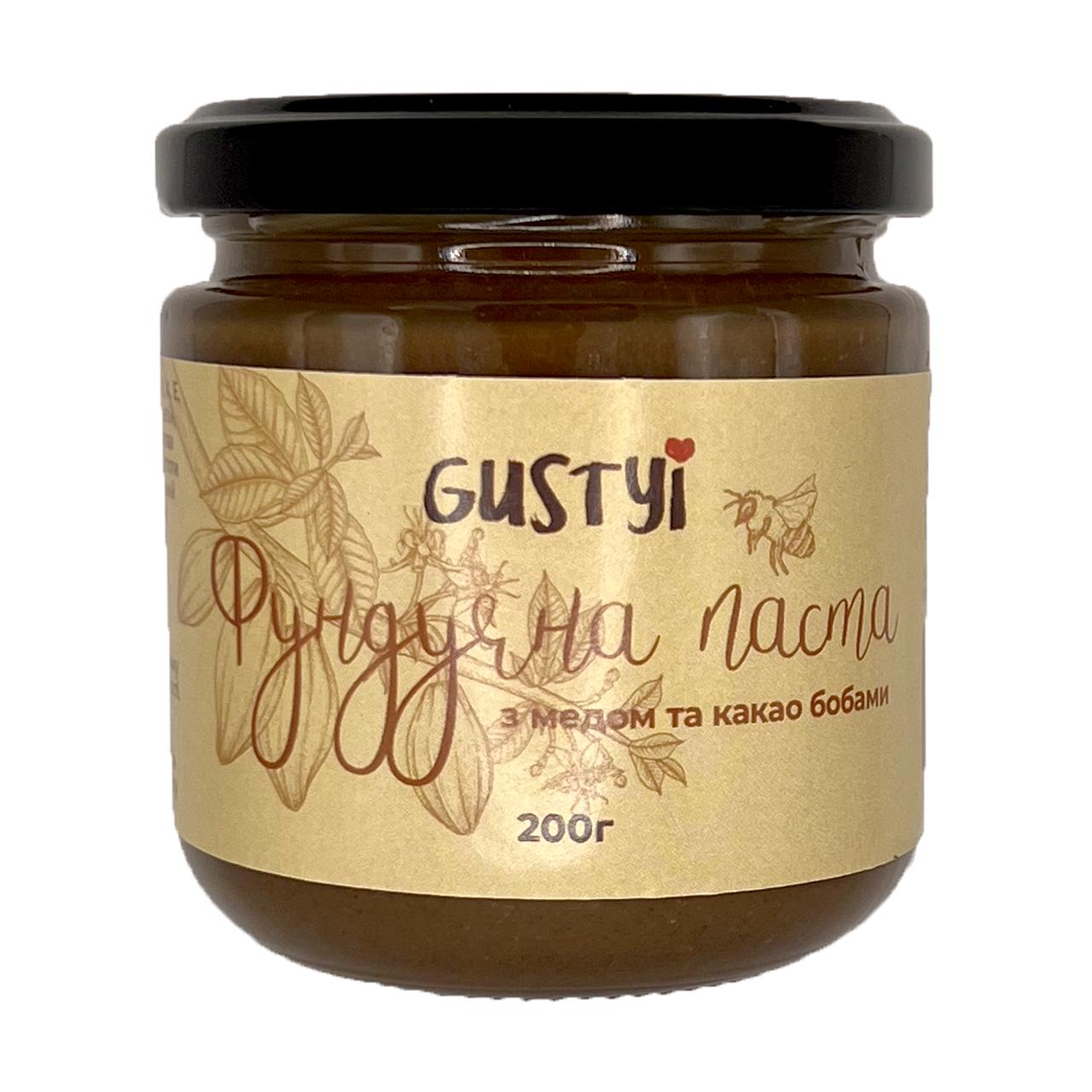 Шоколадно-фундучная паста с медом и какао бобами ТМ Gustyi 200 г (10817837)