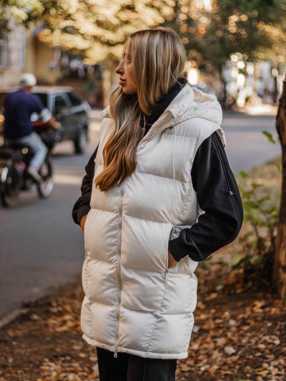 Жилет женский Рим удлиненный Белый