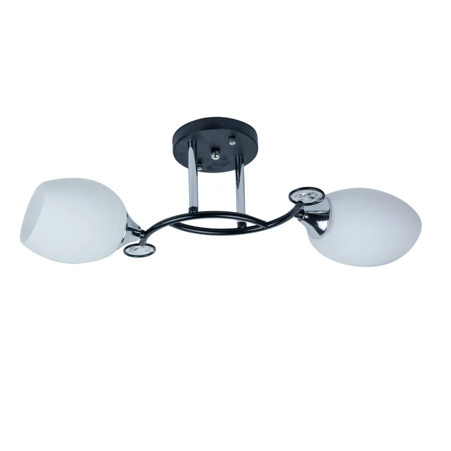 Люстра стельова Sunlight 3116/2 N 2х60 Вт 35 см Хром/Чорний (21879345)