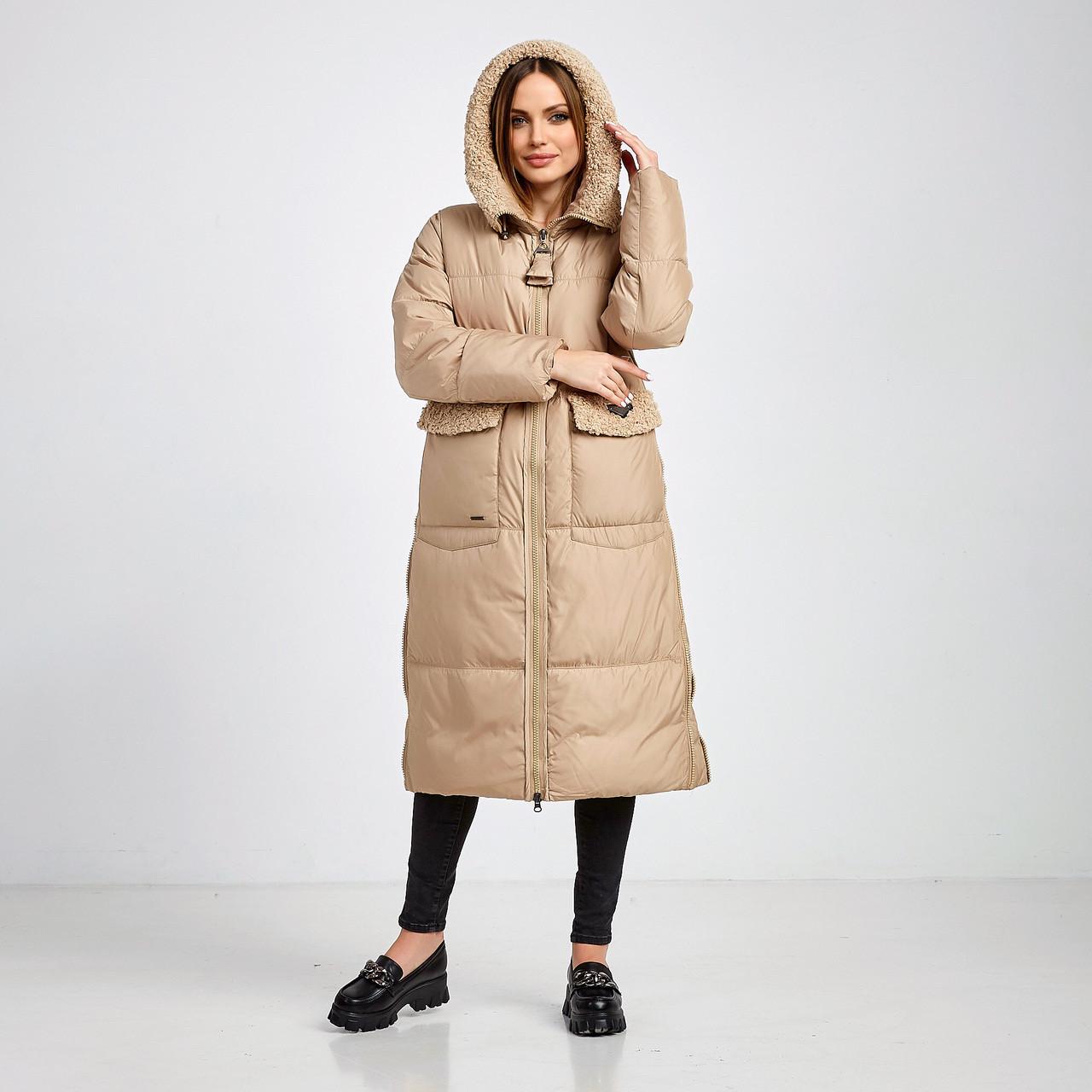 Пуховик-пальто Lora Duvetti р. 54 Мигдальний - фото 2 Пуховик-пальто Lora Duvetti р. 54 Мигдальний - фото 2