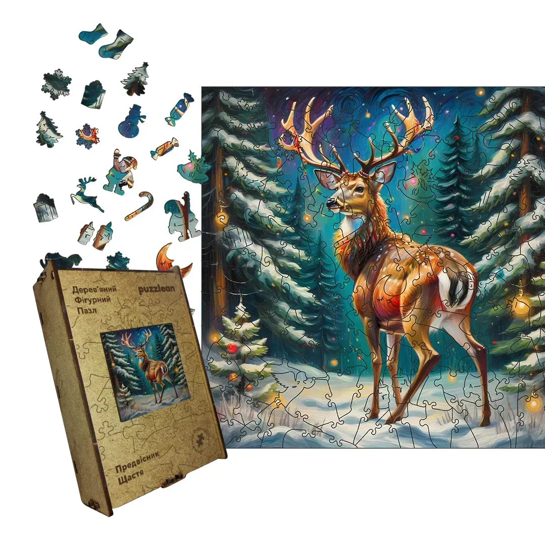 Пазл дерев'яний фігурний предвісник щастя, А5 35 ел.