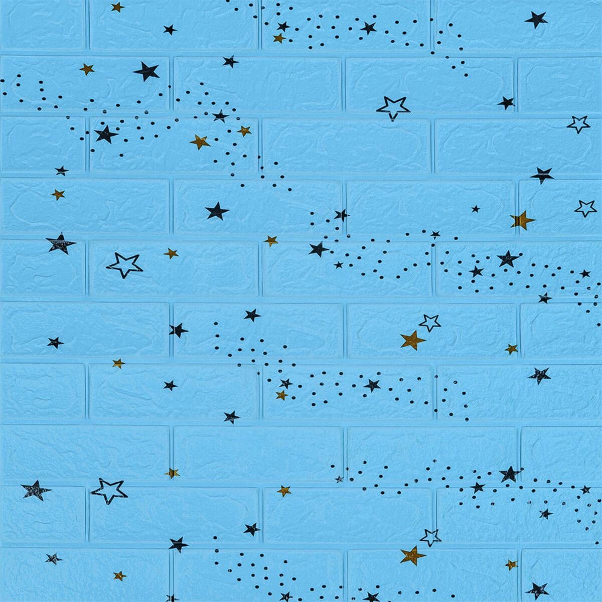 Панель самоклеющаяся звезды 3D 321 700х770х3 мм Голубой (SW-00001342)