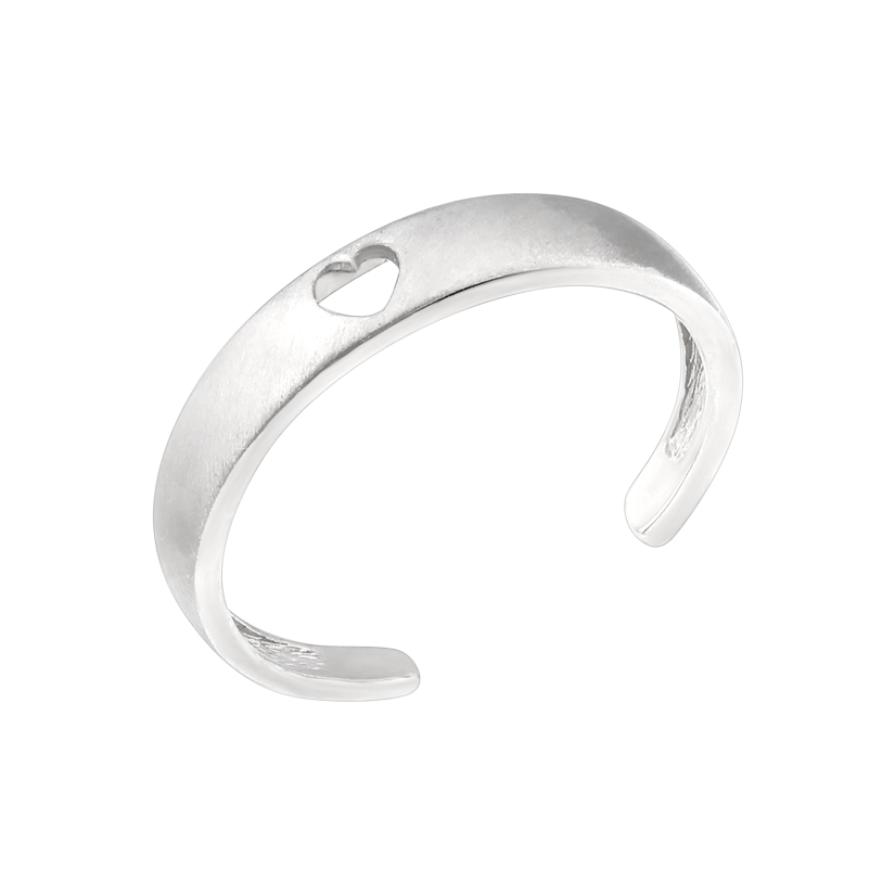 Кольцо серебряное Сердце на верхнюю фалангу без камней в центре р. 18 Кольцо серебряное Сердце на верхнюю фалангу без камней в центре р. 18