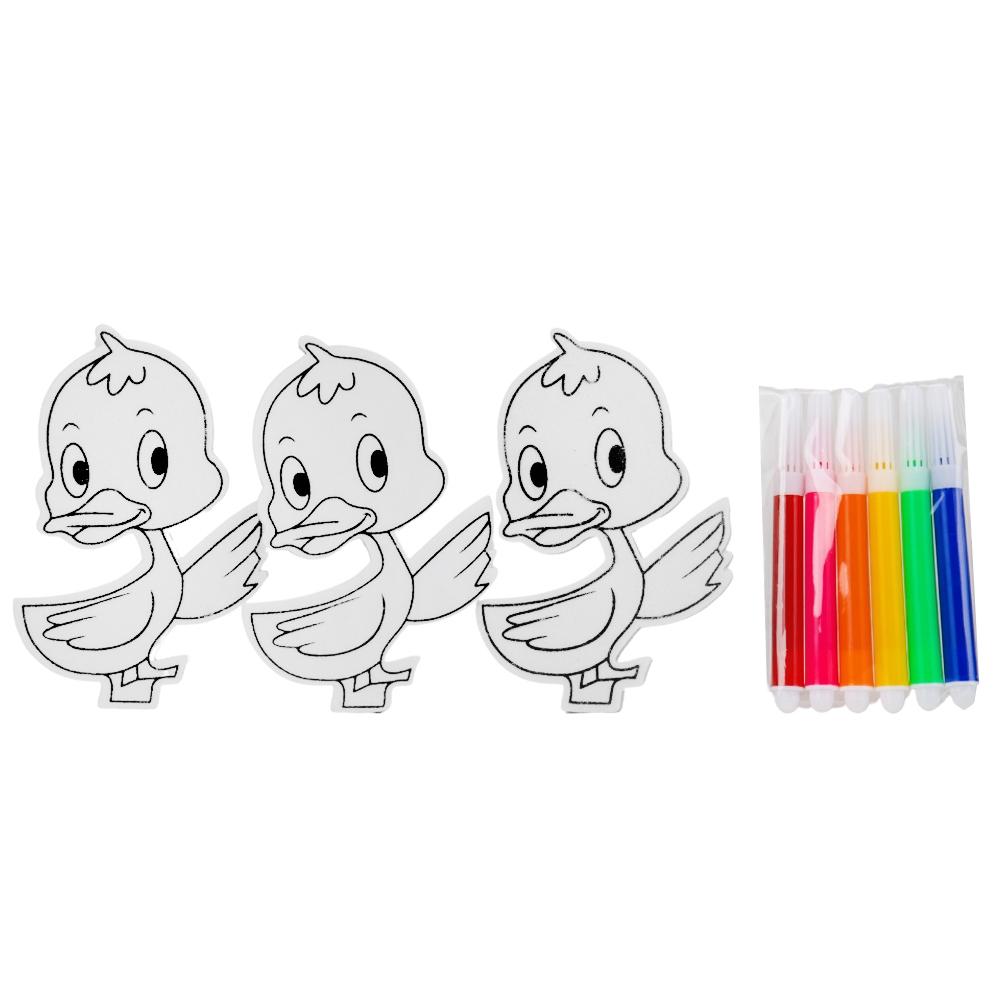 Набор уток с фломастерами Раскраска 3 шт. (9109-078)