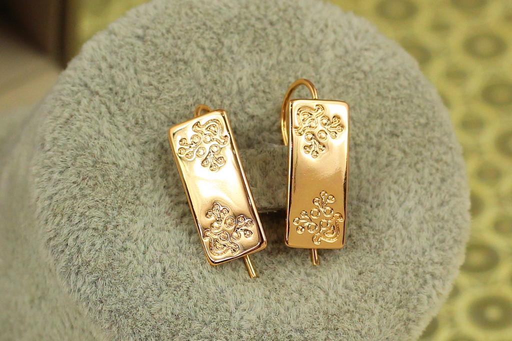 Серьги Xuping Jewelry Пластина с росписью 1,7 см Золотистый (2270184670)