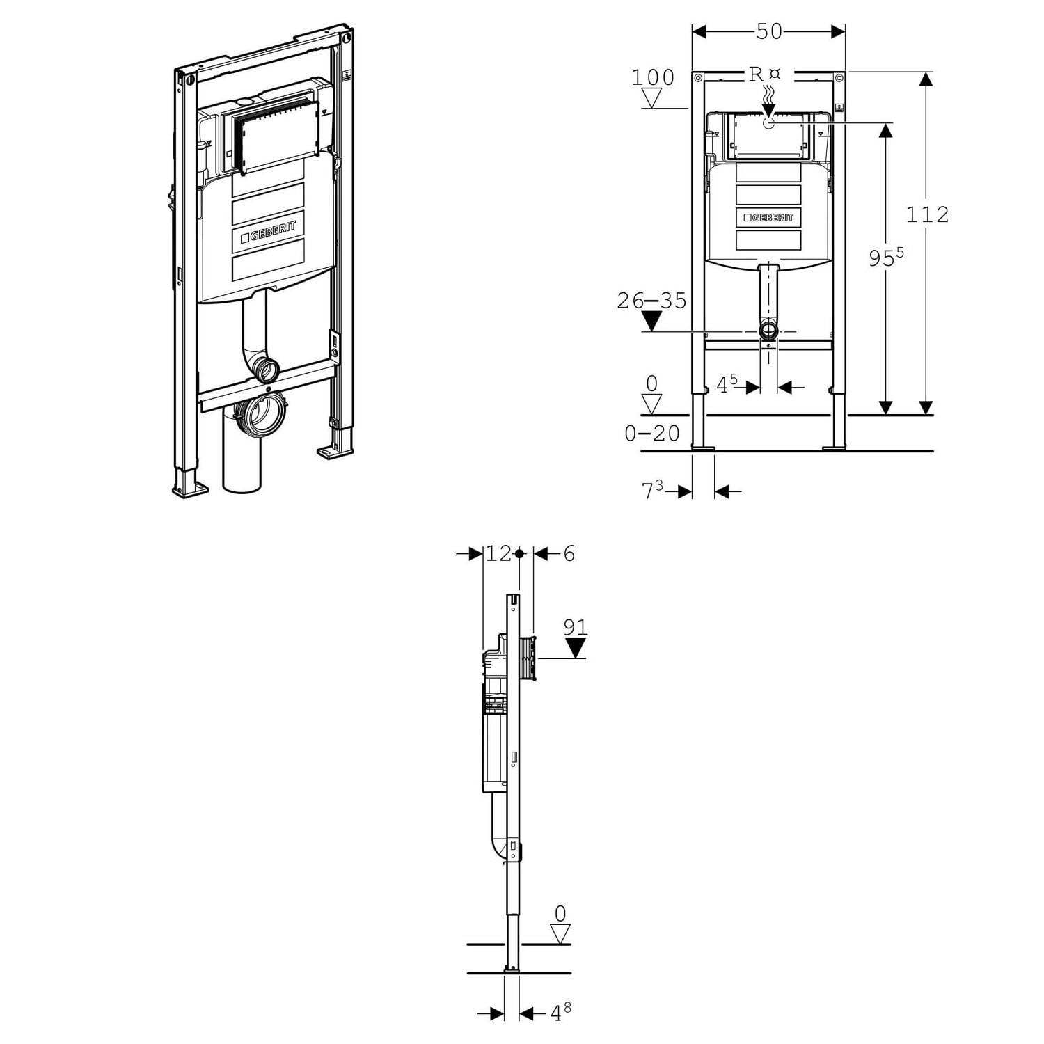 Инсталляционная система для унитаза Geberit Duofix 111.915.00.5 (142912) - фото 2