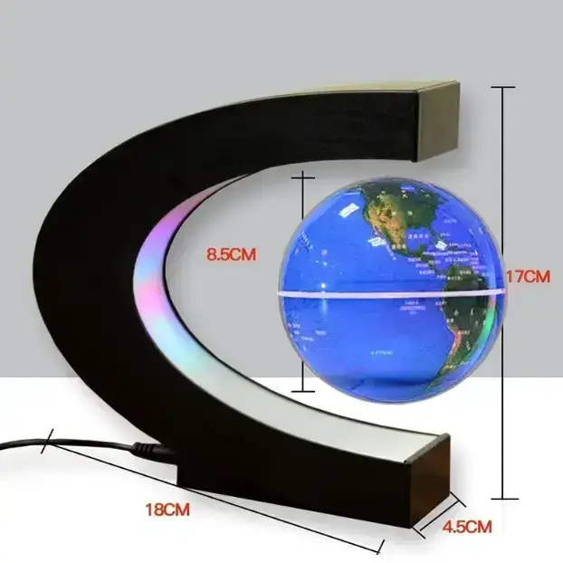 Нічник-глобус левітуючий Globe Magnetic з Led підсвічуванням Синій - фото 6